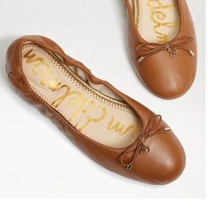 SAM EDELMAN Felicia Ballet Flats, Saddle Leather, Size 8.5 Wide